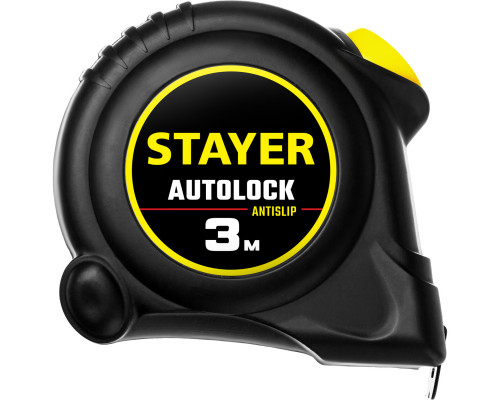 STAYER АutoLock 3м / 16мм рулетка с автостопом