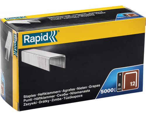 RAPID 8 мм скобы тонкие широкие тип 80 (12 / ВеА 80 / Prebena A / Senco AT), 5000 шт