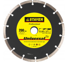 STAYER UNIVERSAL 200 мм (22.2 мм, 7х2.4 мм), Алмазный диск, Professional (3660-200)