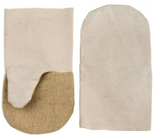 Хлопчатобумажные рукавицы, от мех. воздействий, с брезентовым наладонником, XL