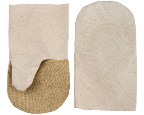 Хлопчатобумажные рукавицы, от мех. воздействий, с брезентовым наладонником, XL