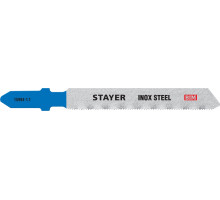 STAYER T118GF, полотна для эл/лобзика, Bi-Metal, по металлу (0,5-1,5мм), Т-хвостовик, шаг 1,1мм, 50мм, 2шт, STAYER Professional