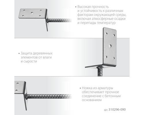 Основание столба ЗУБР L-образное, 91х120х60мм, ОС-L