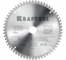 KRAFTOOL Multi Material 180х30мм 60Т, диск пильный по алюминию