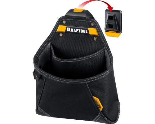 KRAFTOOL KP-12 с быстросъёмным креплением FastClip, 12 карманов и петель, 260 х 340 мм, поясная сумка (38774)