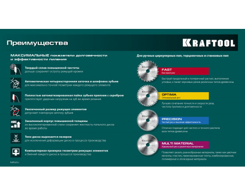 KRAFTOOL Fast, 315 х 30 мм, 32Т, пильный диск по дереву (36950-315-30)