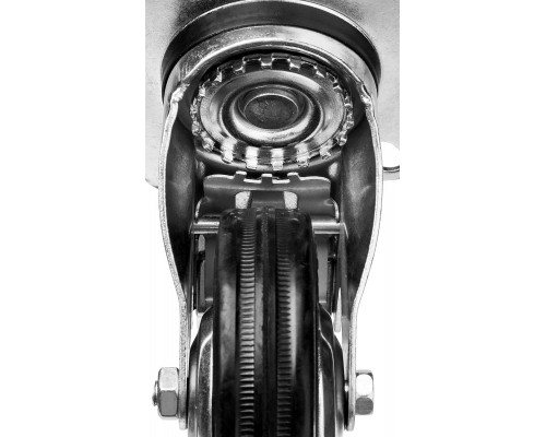 Колесо поворотное c тормозом d=100 мм, г/п 70 кг, резина/металл, игольчатый подшипник, ЗУБР Профессионал