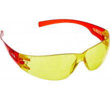 Облегчённые жёлтые защитные очки ЗУБР МАСТЕР широкая монолинза, открытого типа