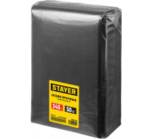 Строительные мусорные мешки STAYER 240л, 50шт, особопрочные, чёрные, HEAVY DUTY