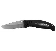 Нож STAYER ″PROFI″ складной,серрейторная заточка, эргономичная пластиковая рукоятка, лезвие 80мм