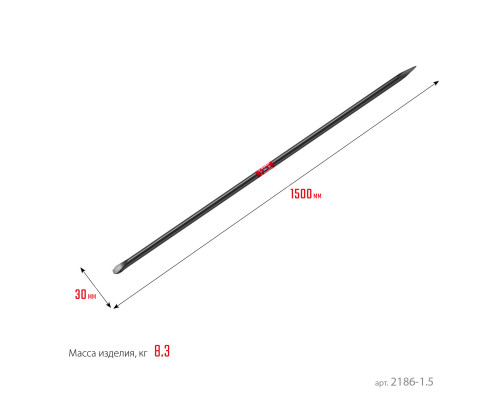 ЗУБР 1500 мм, d 30 мм, строительный лом (2186-1.5)