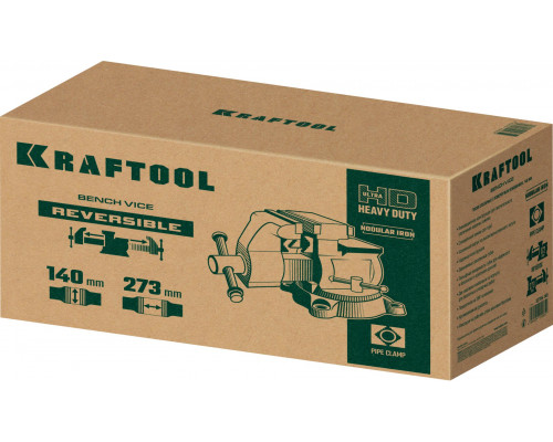 KRAFTOOL Reversible 140 мм, расход 273 мм, Слесарные тиски (32705-140)