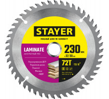 STAYER LAMINATE 230 x 32/30мм 72Т, диск пильный по ламинату, аккуратный рез