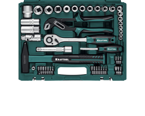 KRAFTOOL EXTREM-66, 66 предм., (1/2″+1/4″), универсальный набор инструмента (27976-H66)