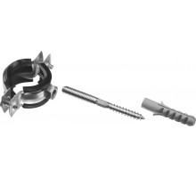 ЗУБР 3/4″, трубный хомут с сантехнической шпилькой и дюбелем (37866-26-30)