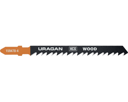 Полотна URAGAN, T144D, HCS, по дереву, ДВП, ДСП, T-хвост., шаг 4мм, 100/75мм, 2шт