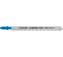 STAYER T318A, полотна для эл/лобзика, HSS, по металлу (1-3мм), Т-хвостовик, шаг 1,2мм, 110мм, 2шт, STAYER Professional