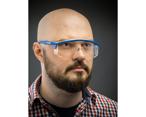 Защитные прозрачные очки ЗУБР ПРОТОН линза увеличенного размера, открытого типа
