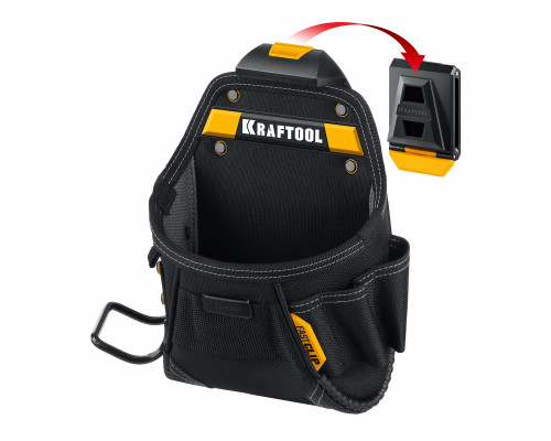 KRAFTOOL KP-6 с быстросъёмным креплением FastClip, 6 карманов и петель, 240 х 250 мм, поясная сумка (38775)