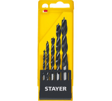 STAYER ″M-type″ 5 шт. 4-5-6-8-10мм, набор спиральных сверл по дереву