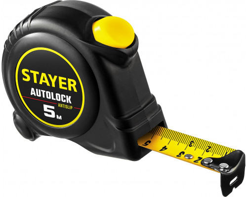 STAYER АutoLock 5м / 25мм рулетка с автостопом