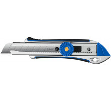 Металлический обрезиненный нож с винтовым фиксатором Титан-В, сегмент. лезвия 18 мм, ЗУБР Профессионал