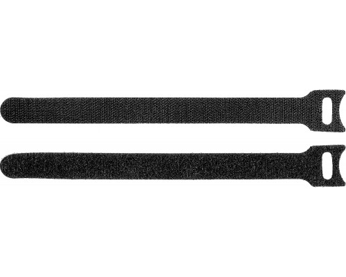 Кабельные стяжки-липучки черные ВЕЛЬКРО, 16 х 210 мм, 10 шт, нейлоновые, ЗУБР