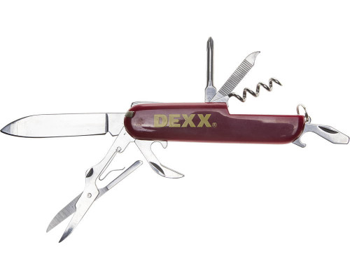 Нож DEXX складной многофункциональный, пластиковая рукоятка, 10 функций