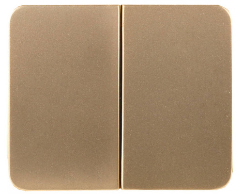 Выключатель СВЕТОЗАР ″ГАММА″ двухклавишный, без вставки и рамки, цвет золотой металлик, 10A/~250B