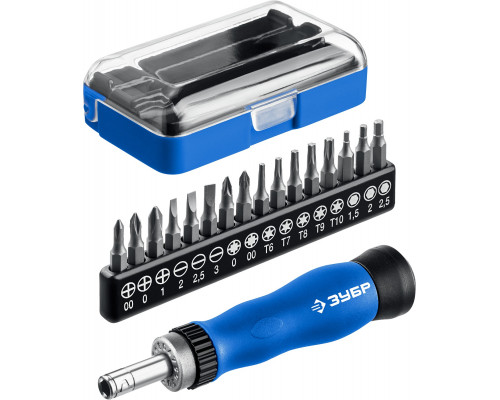 ЗУБР 17 предм., реверсивная отвертка для точных работ, Профессионал (25626-H17)