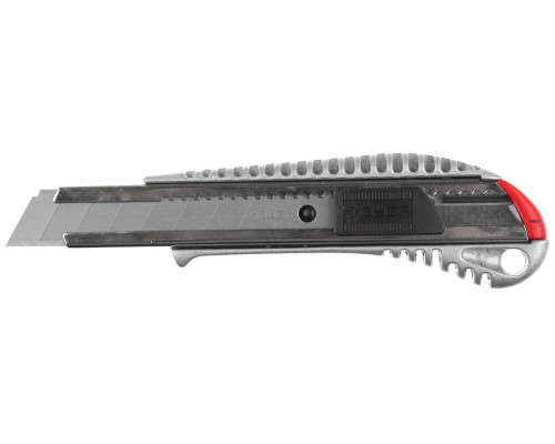 Металлический нож с автостопом ПРО-18А, сегмент. лезвия 18 мм, ЗУБР Профессионал