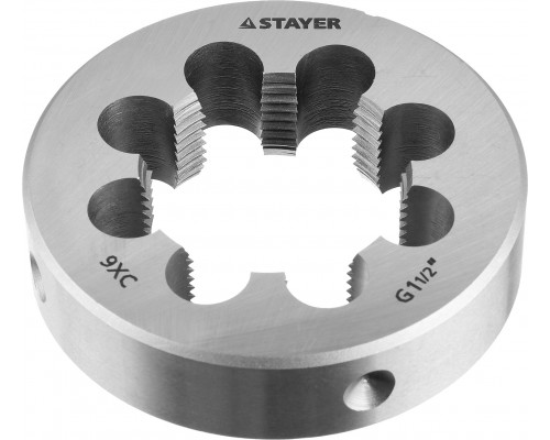 STAYER G 1 1/2`` плашка круглая ручная, инструментальная сталь