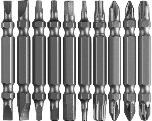 Набор ЗУБР: Биты длинные ″МХ-10″, Cr-V, двусторонние для шуруповерта в держателе