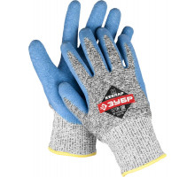 Перчатки ЗУБР для защиты от порезов, с рельефным латексным покрытием, размер S (7)