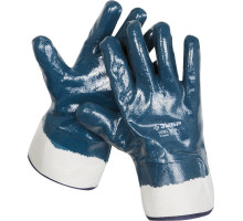 Прочные перчатки ЗУБР с нитриловым покрытием, масло-бензостойкие, износостойкие, L(9), HARD, ПРОФЕССИОНАЛ