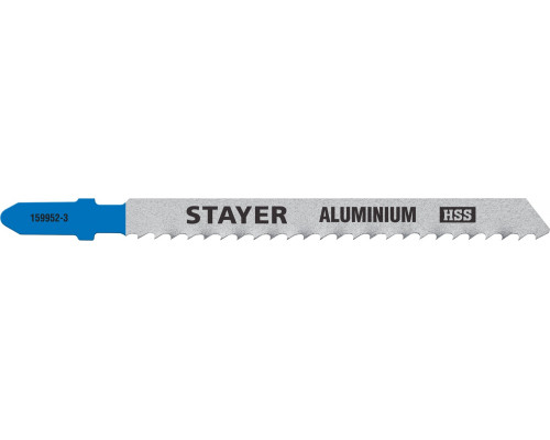 STAYER T127D, полотна для эл/лобзика, HSS, по мягкому металлу (2-15мм), Т-хвостовик, шаг 3мм, 75мм, 2шт, STAYER Professional