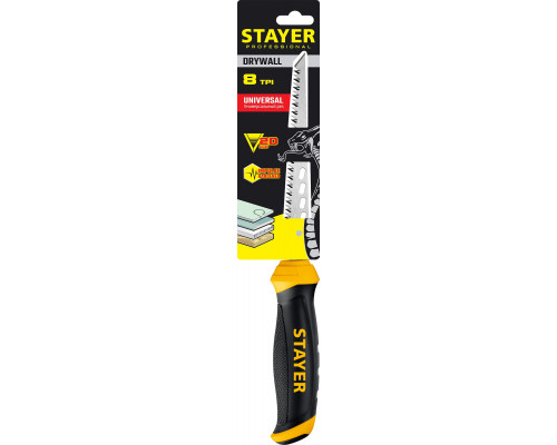 STAYER 160 мм, выкружная ножовка по гипсокартону, Professional (15173)