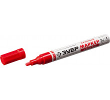 ЗУБР МК-750 красный, 2-4 мм маркер-краска, круглый наконечник