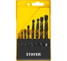 STAYER ″M-type″ 8 шт., 3-4-5-6-7-8-9-10, набор спиральных сверл по дереву