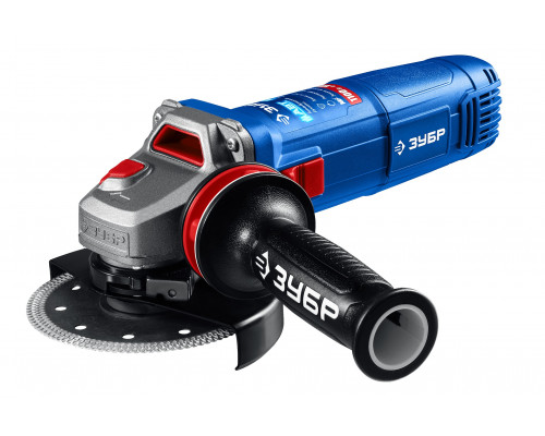 ЗУБР 1100 Вт, d125 мм, УШМ, регулировка оборотов, фланец ″МИГ″, Профессионал (УШМ-П125-1105 Э)