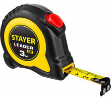 STAYER LEADER 3м / 16мм рулетка с автостопом в ударостойком обрезиненном корпусе