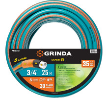 Поливочный шланг GRINDA PROLine EXPERT 5 3/4″ 25 м 30 атм пятислойный плетёное армирование