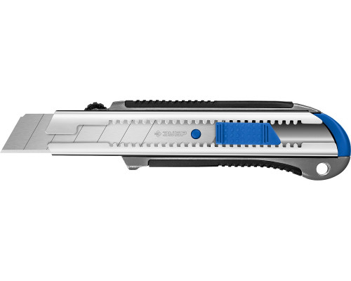 Металлический нож с автостопом ТИТАН-25, сегмент. лезвия 25 мм, ЗУБР Профессионал
