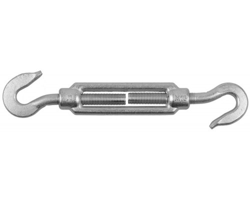 Талреп DIN 1480, крюк-крюк, М16, 2 шт, кованая натяжная муфта, оцинкованный, ЗУБР Профессионал