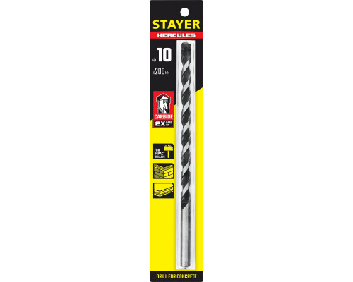 STAYER Hercules, 10 x 200 мм, cверло по бетону, Professional (2915-200-10)