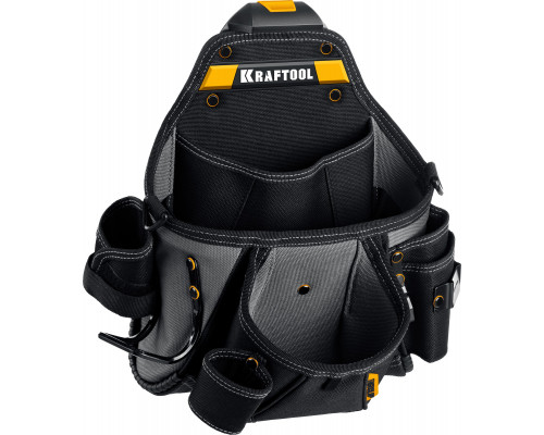 KRAFTOOL KPB-20 с быстросъёмным креплением FastClip, плечевой ремень, 20 карманов и петель, 320 х 310 мм, поясная сумка (38767)