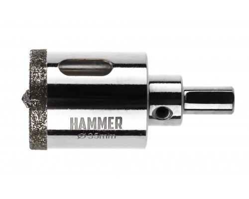 Коронка алмазная HAMMER Ф35мм HEX (DHS 35.0*65/5)