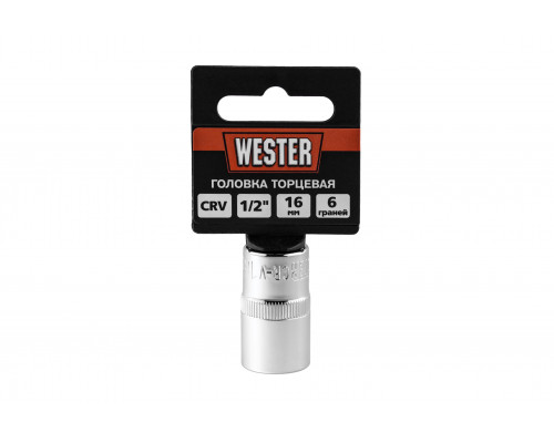 Головка торцевая WESTER размер 16мм, S 1/2'' (930-023)