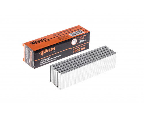 Скобы для степлера WESTER 826-019 32 мм, тип 18GA, 1000 шт.