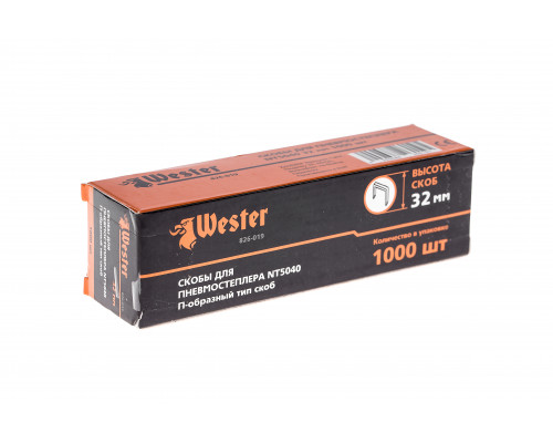 Скобы для степлера WESTER 826-019 32 мм, тип 18GA, 1000 шт.